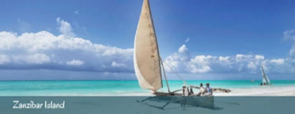 white sand and azure waters of the beaches of Zanzibar