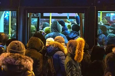 By bus from Murmansk airport