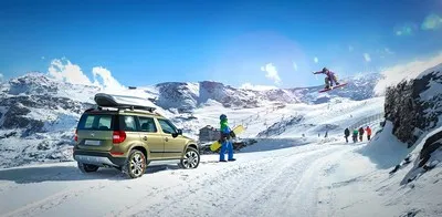 Comfortable ski transfer with equipment