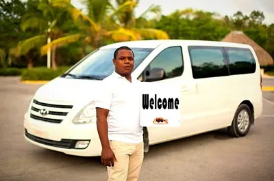 Meeting with a sign at Punta Cana Airport