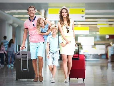 Family at Gazipasa airport