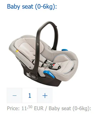 New! Add a baby seat to your offers and get more orders!