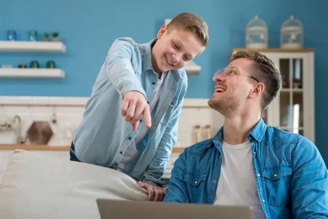 Father and son choose a private transfer