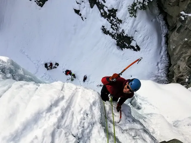 Fun winter activity ice climbing