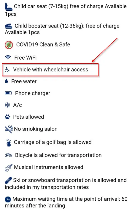 car description-vehicle with wheelchair access